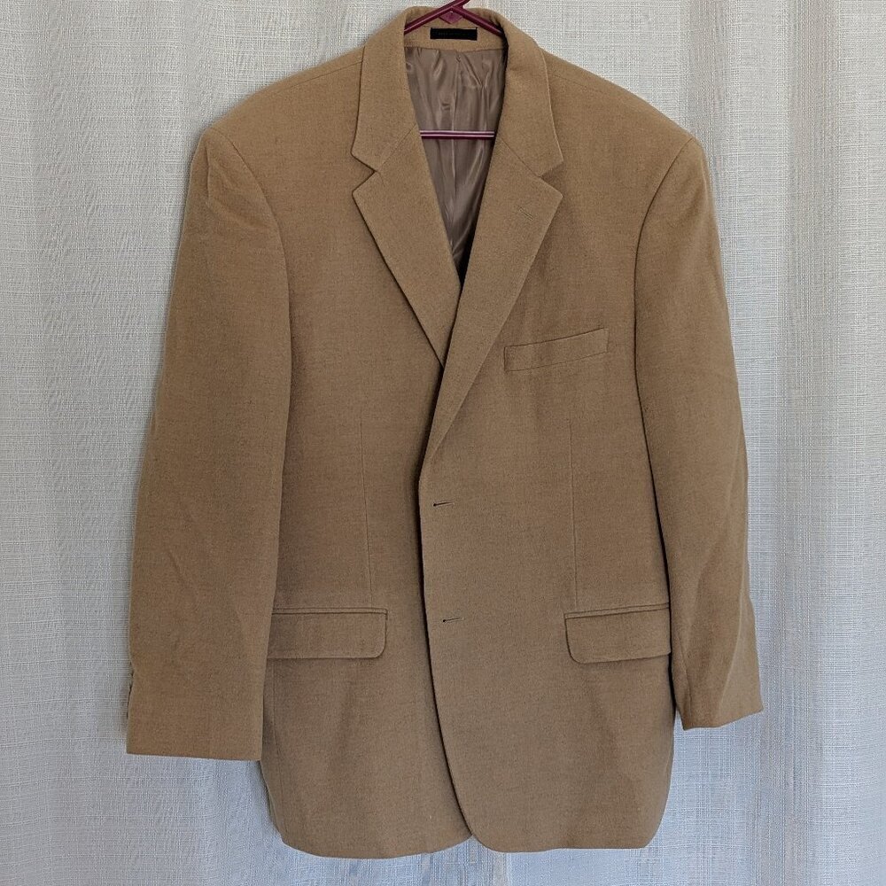 T.‎ Harris London Camel Hair Blazer Sport Coat 2 Buttons 46R Tan Color